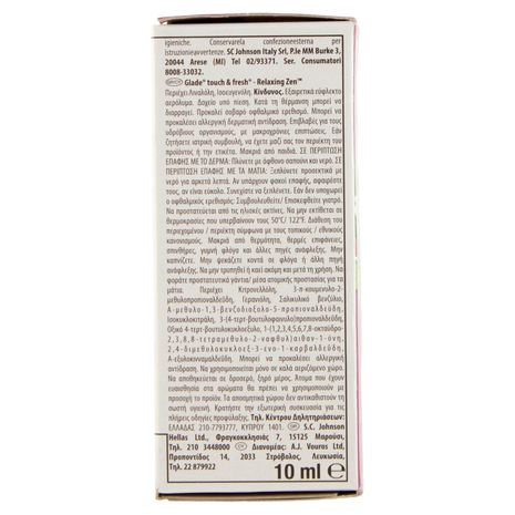 Glade Touch&Fresh Ricarica, Profumatore per Ambienti, Fragranza Relaxing Zen 10ml